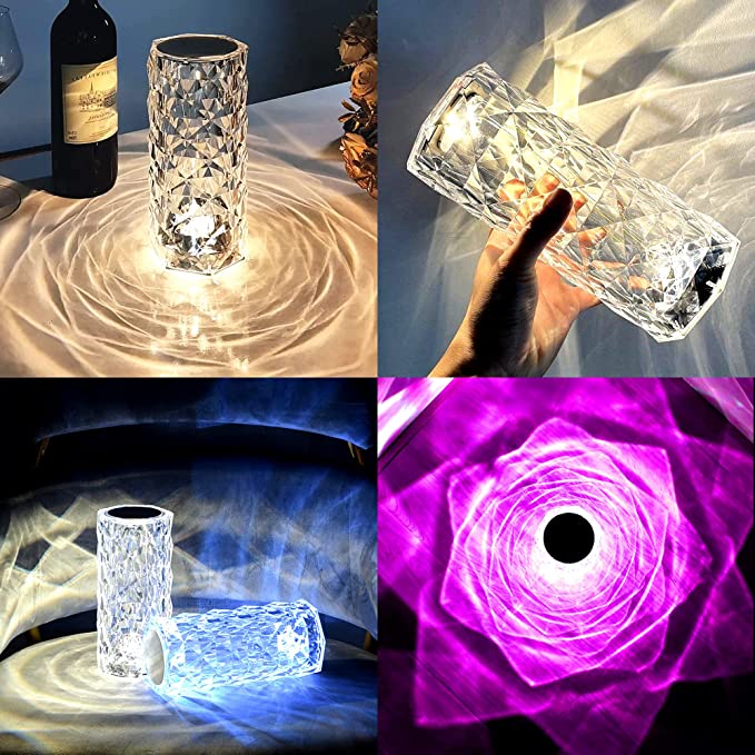 Acrylic Rose Diamond Crystal Lamp